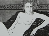 L'OSSERVATRICE - 1992 - acquaforte, acquatinta - 17,8x24,5cm